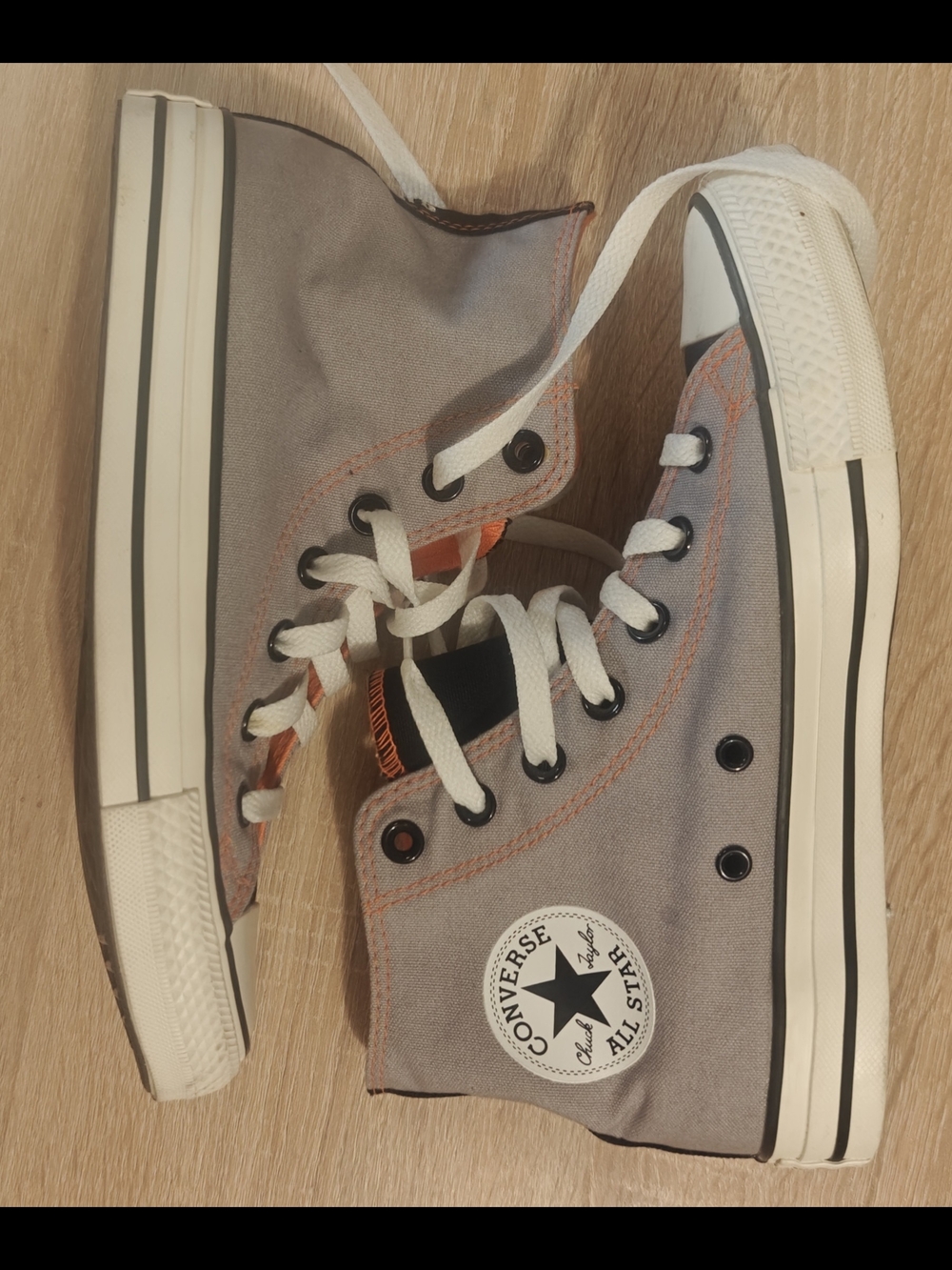 Converse Chuck Taylor All Star Gray and Orange With Ship Mens 5.5 Women's 7.5